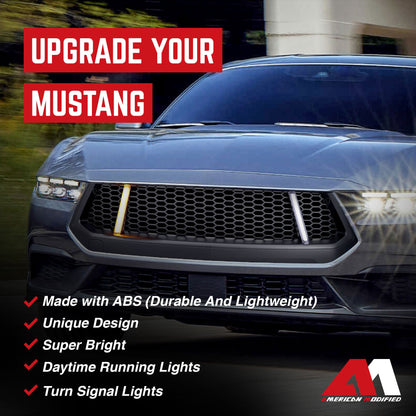 AMERICAN MODIFIED GT Style Front Grille w/LED DRL for 2024+ Mustang EcoBoost/GT - Find Fresh Goods