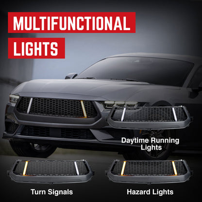AMERICAN MODIFIED GT Style Front Grille w/LED DRL for 2024+ Mustang EcoBoost/GT - Find Fresh Goods