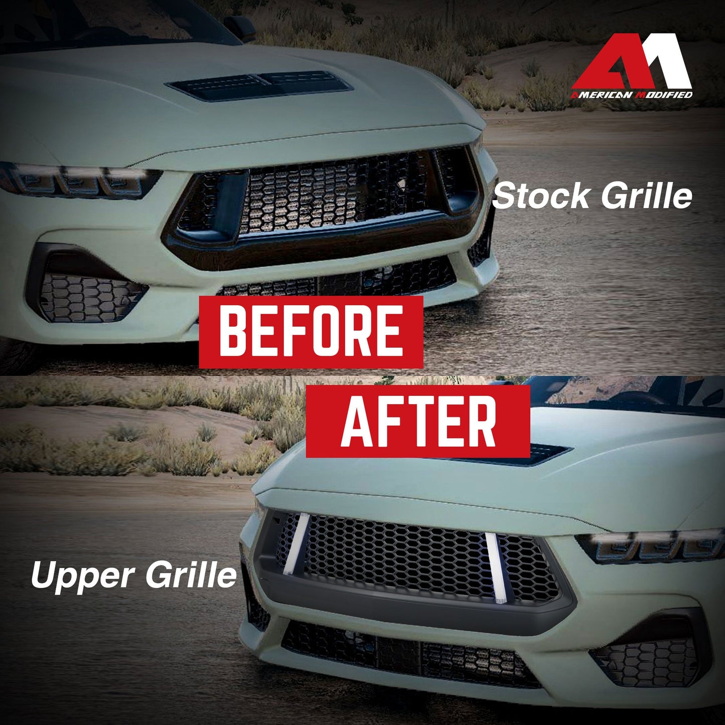 AMERICAN MODIFIED GT Style Front Grille w/LED DRL for 2024+ Mustang EcoBoost/GT - Find Fresh Goods
