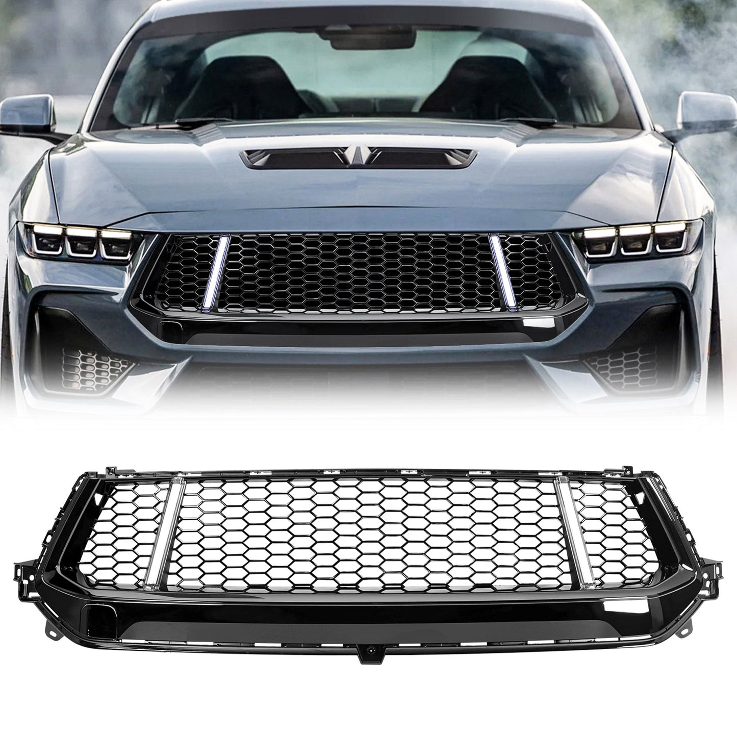 AMERICAN MODIFIED GT Style Front Grille w/LED DRL for 2024+ Mustang EcoBoost/GT - Find Fresh Goods