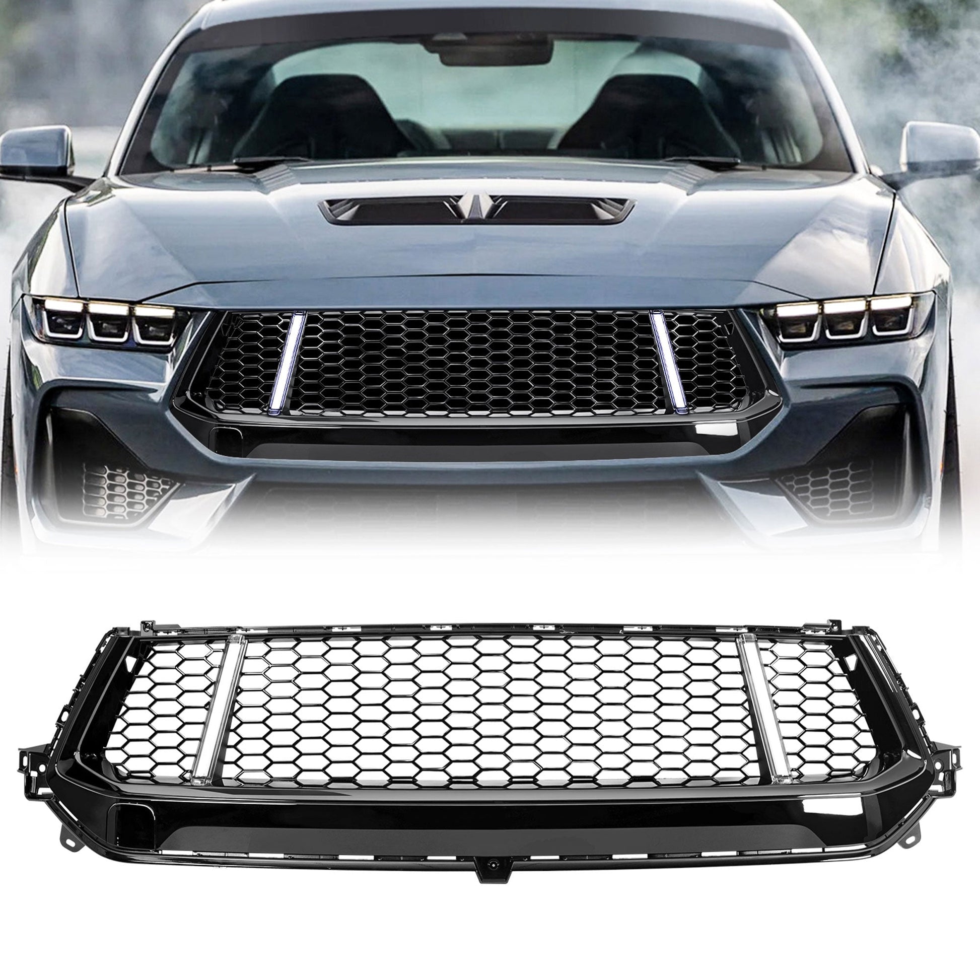 AMERICAN MODIFIED GT Style Front Grille w/LED DRL for 2024+ Mustang EcoBoost/GT - Find Fresh Goods