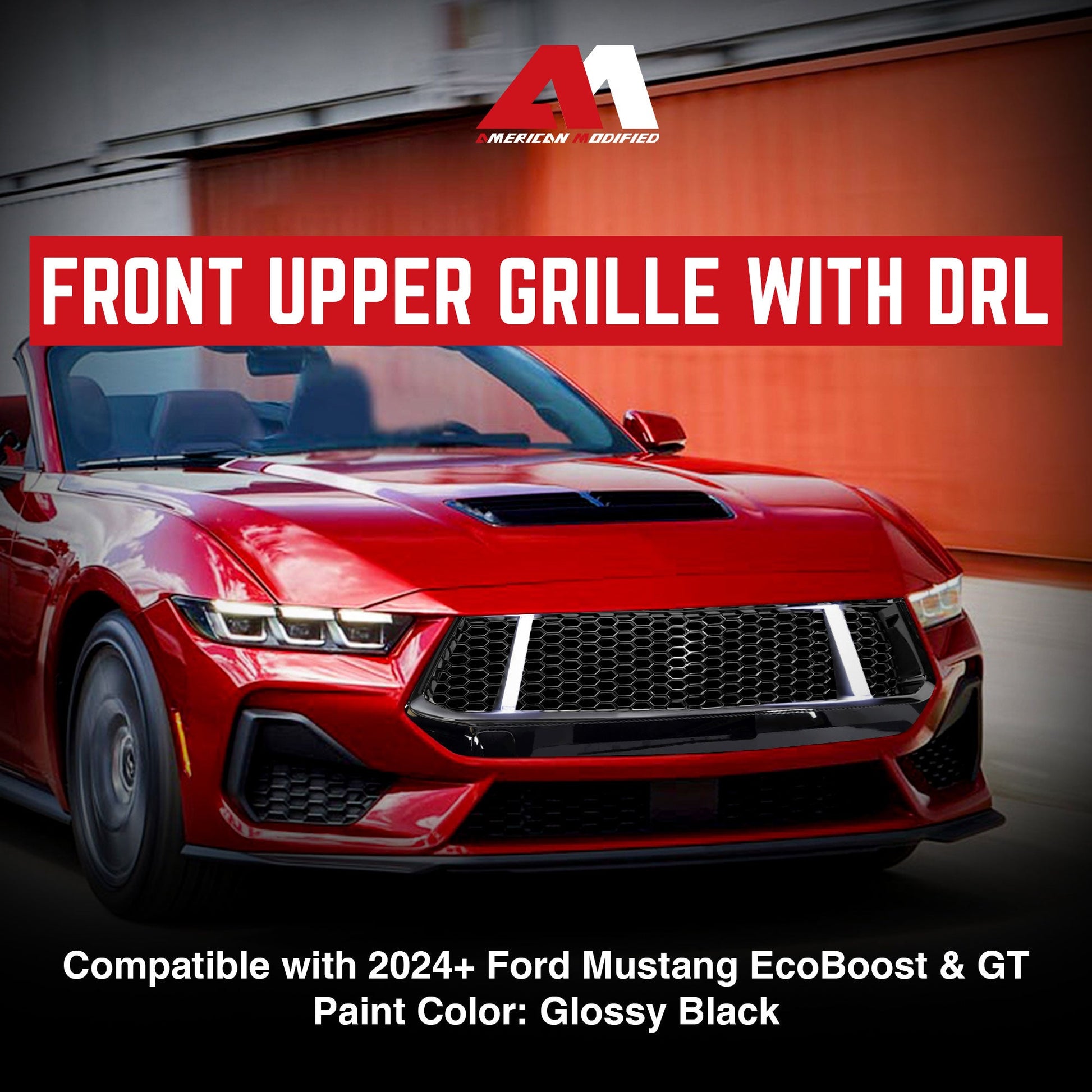 AMERICAN MODIFIED GT Style Front Grille w/LED DRL for 2024+ Mustang EcoBoost/GT - Find Fresh Goods