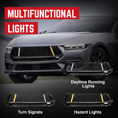 AMERICAN MODIFIED GT Style Front Grille w/LED DRL for 2024+ Mustang EcoBoost/GT - Find Fresh Goods