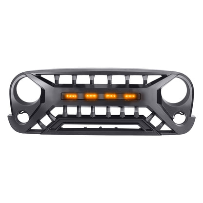 AMERICAN MODIFIED Armor Grille with Amber Lights, 07-08 Jeep Wrangler JK, Black - Find Fresh Goods
