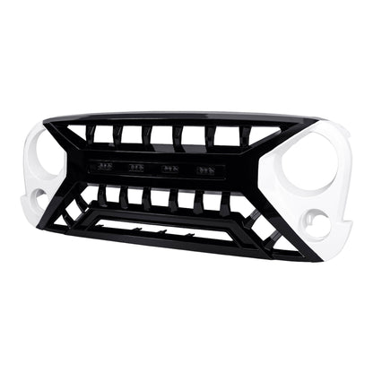 AMERICAN MODIFIED Armor Grille 07-18 Jeep Wrangler JK w/ Amber LED, White/Black - Find Fresh Goods