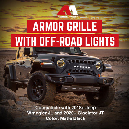 AMERICAN MODIFIED Grille w/Lights for 2018-2023 Jeep Wrangler JL & Gladiator JT - Find Fresh Goods