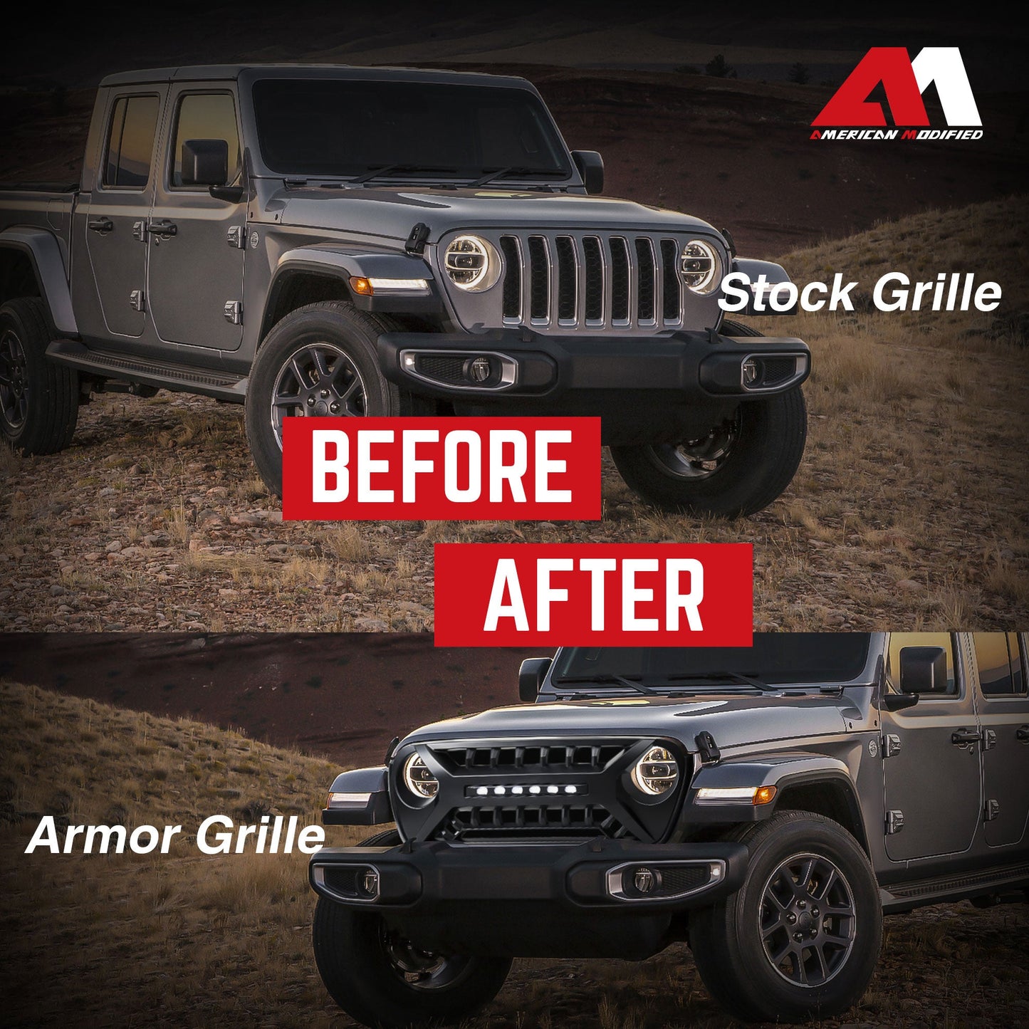 AMERICAN MODIFIED Grille w/Lights for 2018-2023 Jeep Wrangler JL & Gladiator JT - Find Fresh Goods