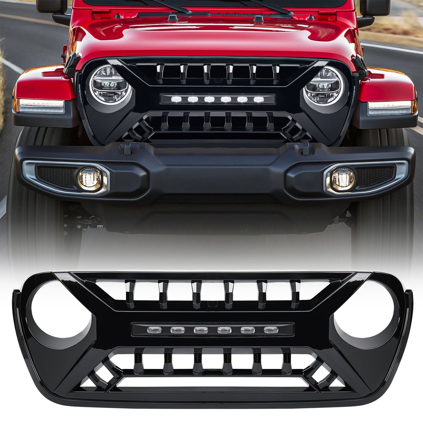 AMERICAN MODIFIED Grille w/Lights for 2018-2023 Jeep Wrangler JL & Gladiator JT - Find Fresh Goods