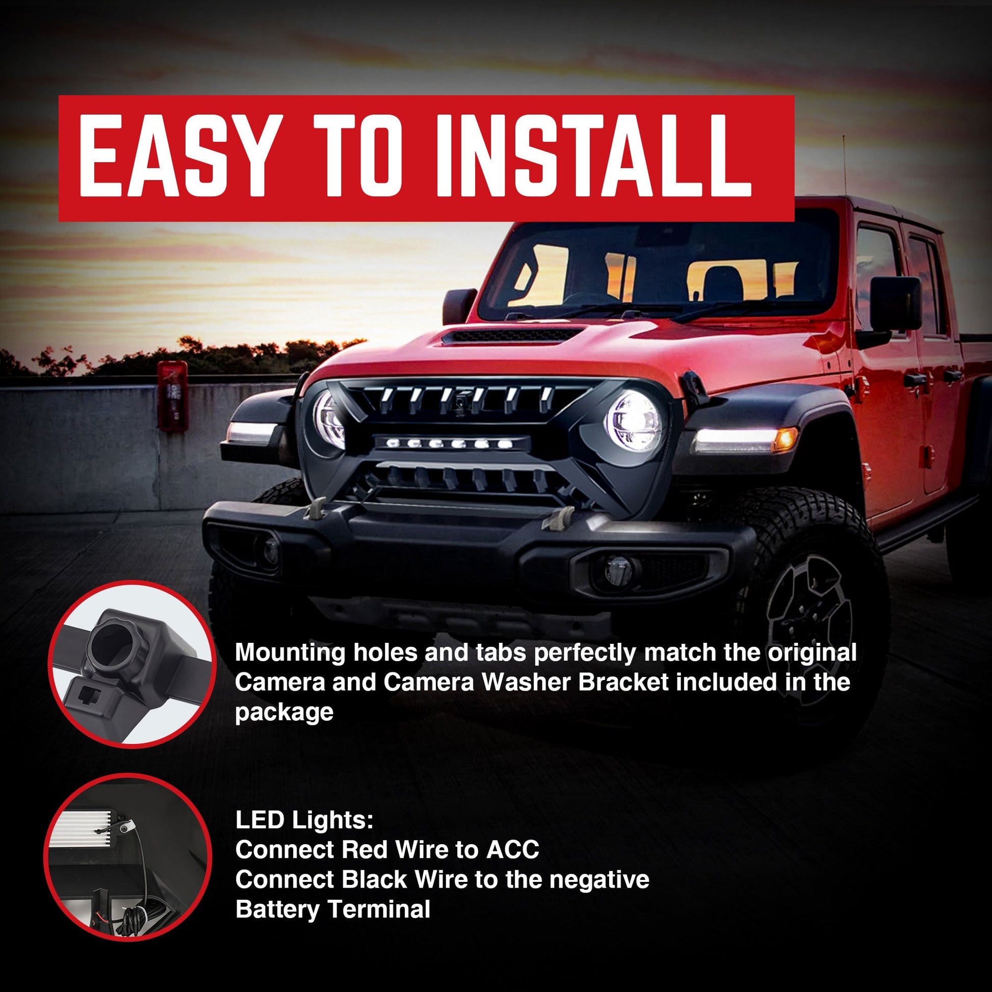 AMERICAN MODIFIED Grille w/Lights for 2018-2023 Jeep Wrangler JL & Gladiator JT - Find Fresh Goods