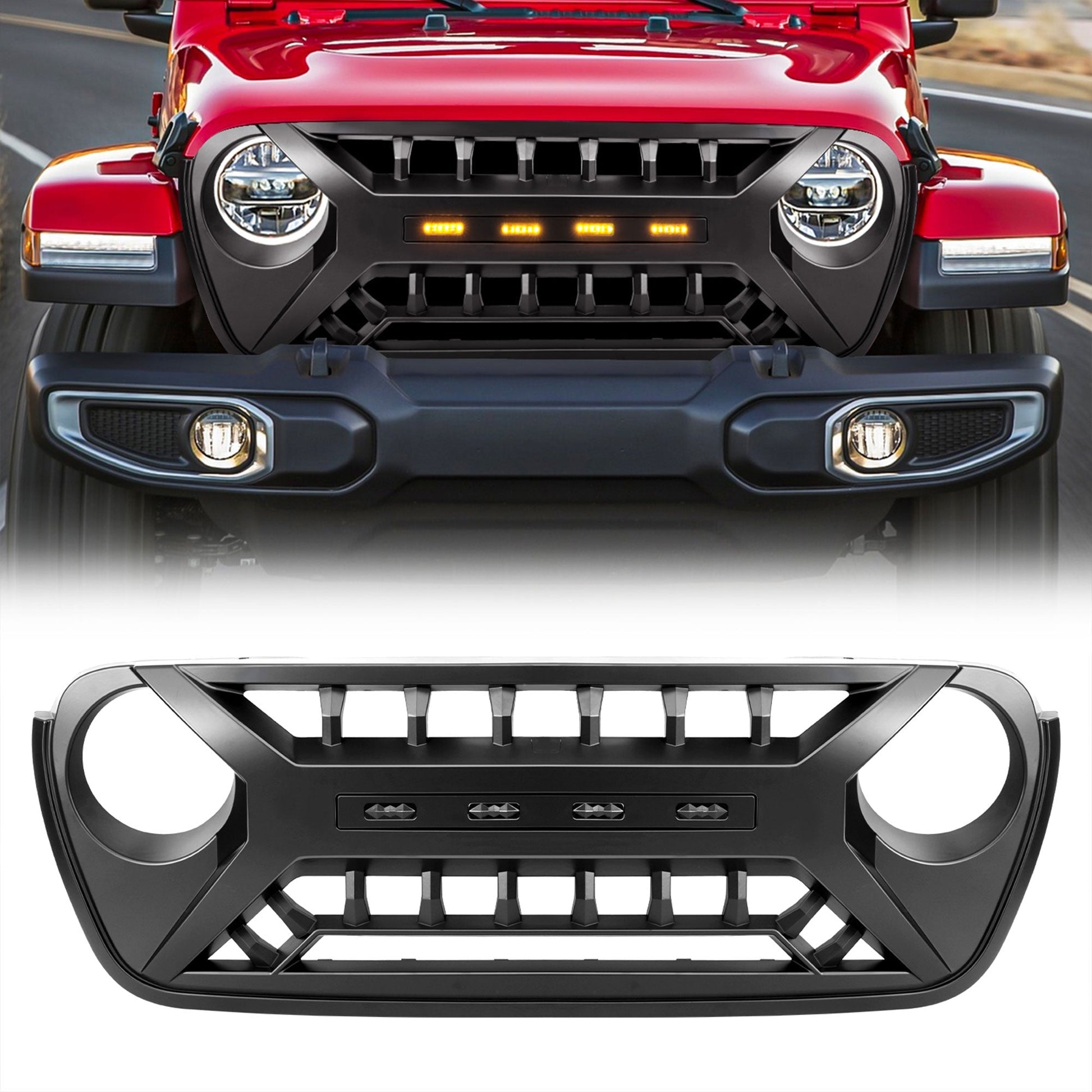 AMERICAN MODIFIED Grille w/Lights for 2018-2023 Jeep Wrangler JL & Gladiator JT - Find Fresh Goods