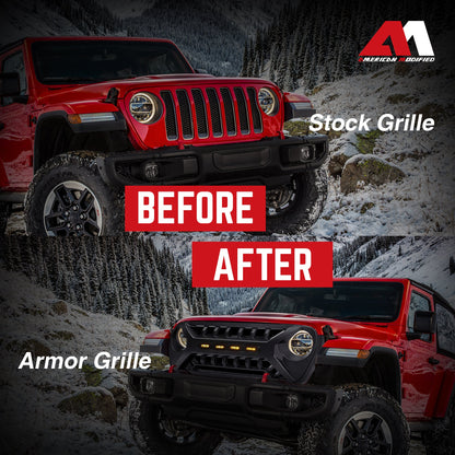 AMERICAN MODIFIED Grille w/Lights for 2018-2023 Jeep Wrangler JL & Gladiator JT - Find Fresh Goods