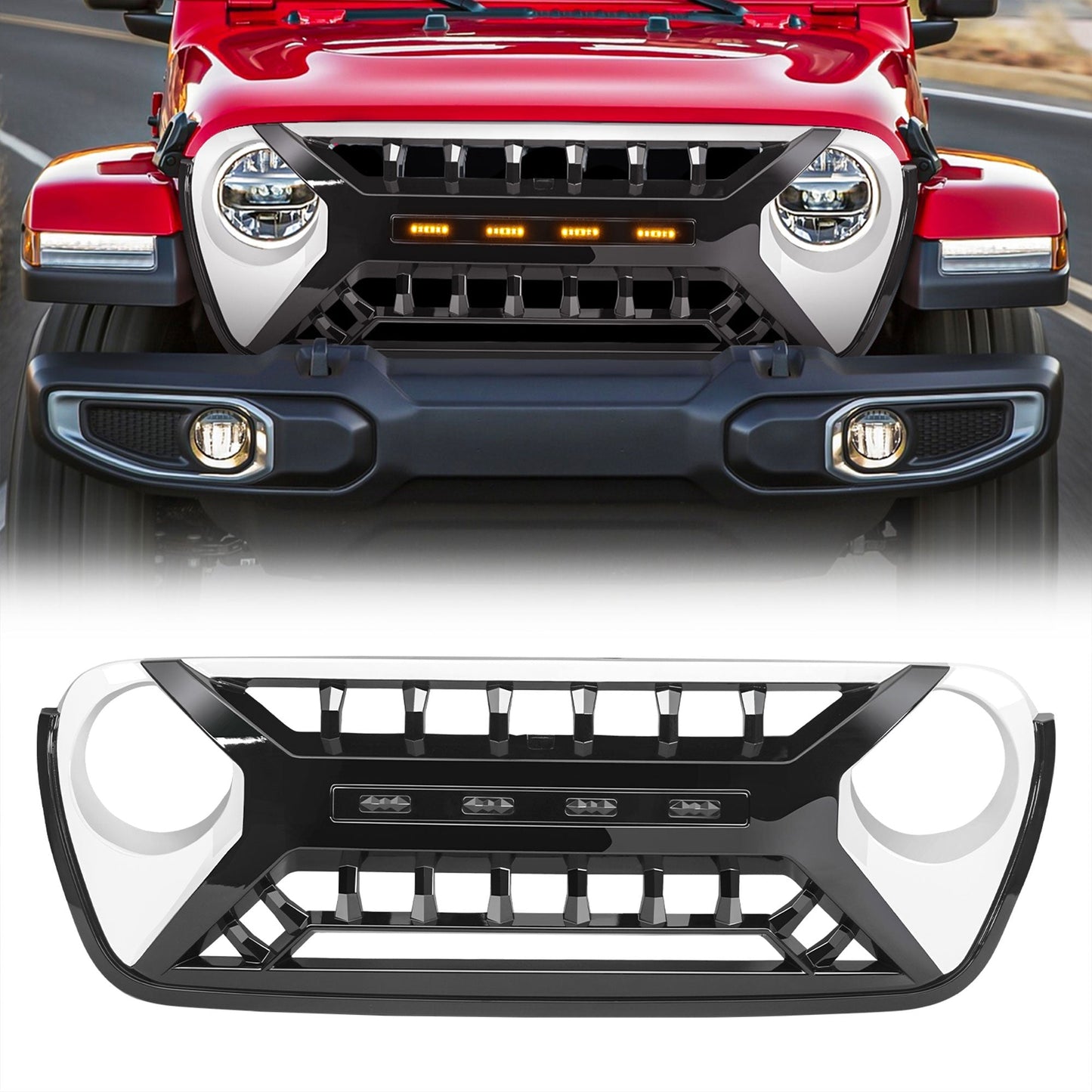 AMERICAN MODIFIED Grille w/Lights for 2018-2023 Jeep Wrangler JL & Gladiator JT - Find Fresh Goods
