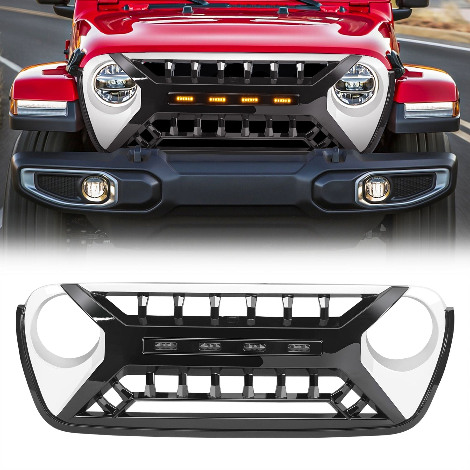 AMERICAN MODIFIED Grille w/Lights for 2018-2023 Jeep Wrangler JL & Gladiator JT - Find Fresh Goods