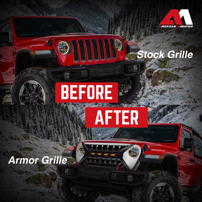 AMERICAN MODIFIED Grille w/Lights for 2018-2023 Jeep Wrangler JL & Gladiator JT - Find Fresh Goods