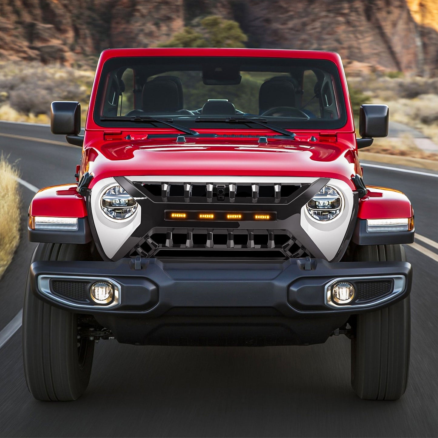 AMERICAN MODIFIED Grille w/Lights for 2018-2023 Jeep Wrangler JL & Gladiator JT - Find Fresh Goods