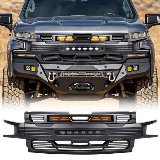 AMERICAN MODIFIED Armor Grille for 2019-2021 Chevy Silverado 1500, Matte Black - Find Fresh Goods