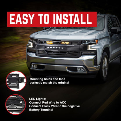 AMERICAN MODIFIED Armor Grille for 2019-2021 Chevy Silverado 1500, Matte Black - Find Fresh Goods