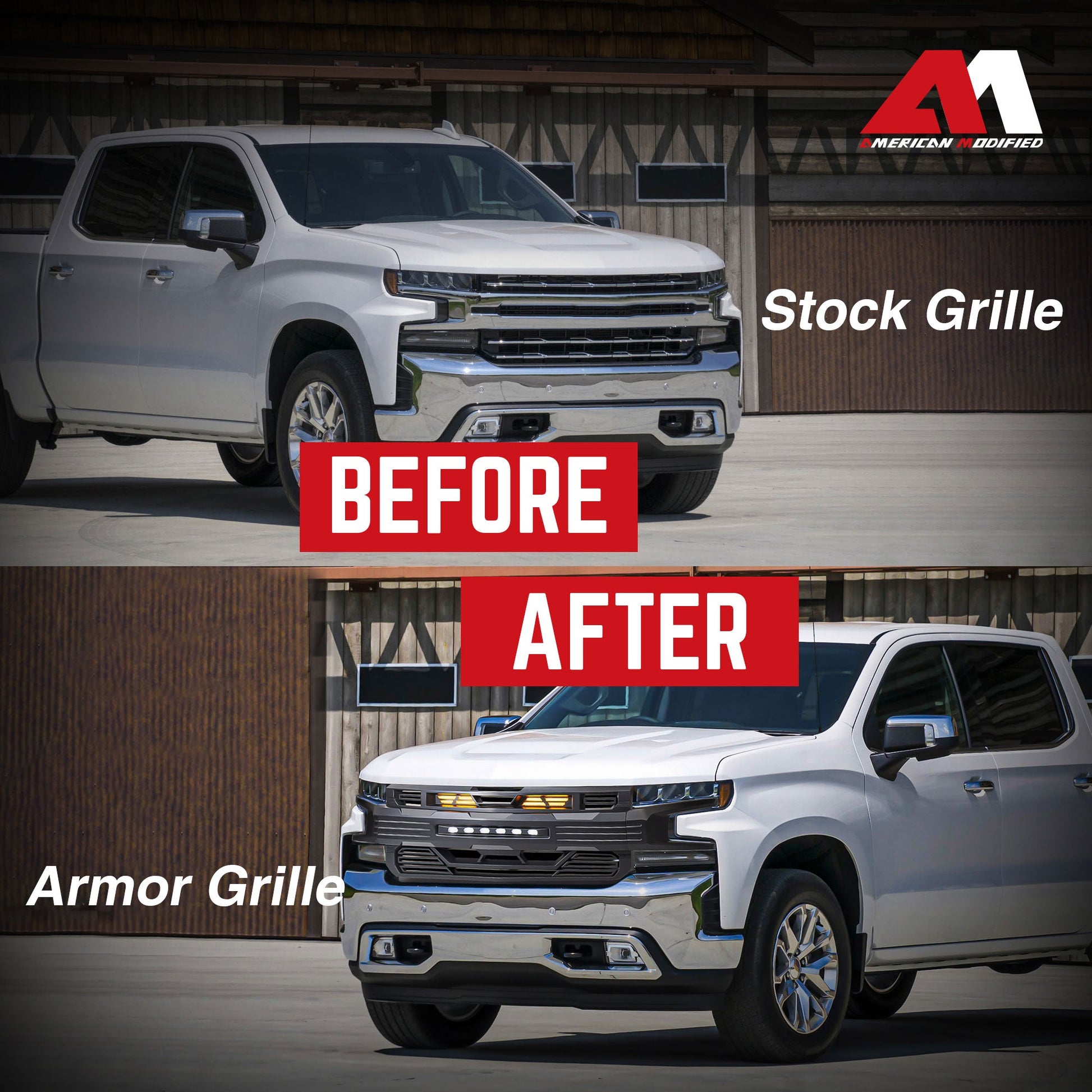 AMERICAN MODIFIED Armor Grille for 2019-2021 Chevy Silverado 1500, Matte Black - Find Fresh Goods