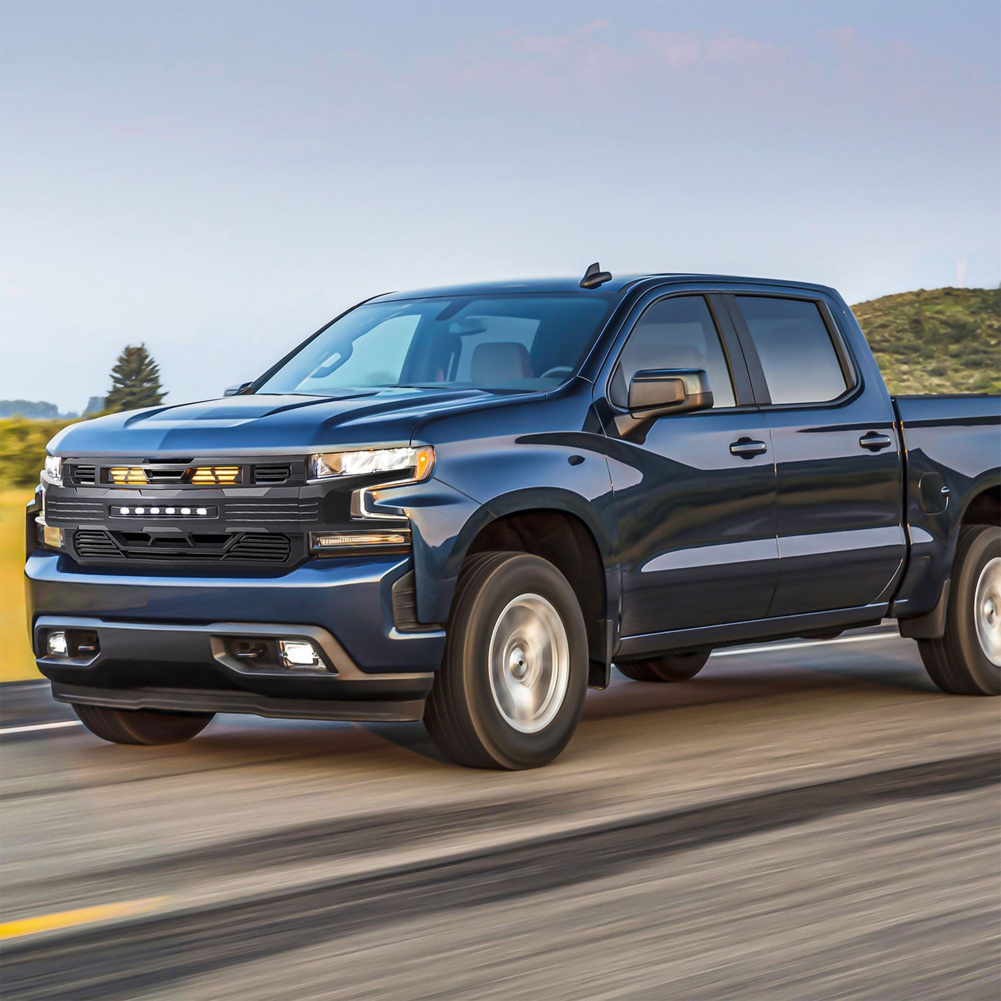 AMERICAN MODIFIED Armor Grille for 2019-2021 Chevy Silverado 1500, Matte Black - Find Fresh Goods