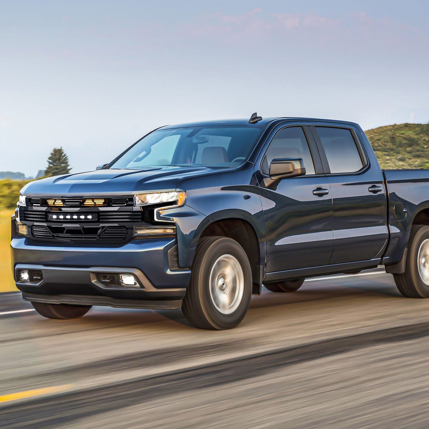 American Modified Armor Grille for 2019-2021 Chevy Silverado 1500, Glossy Black - Find Fresh Goods