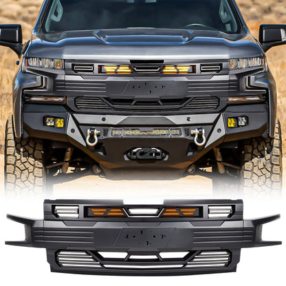 American Modified Armor Grille for 2019-2021 Chevy Silverado 1500, Matte Black - Find Fresh Goods