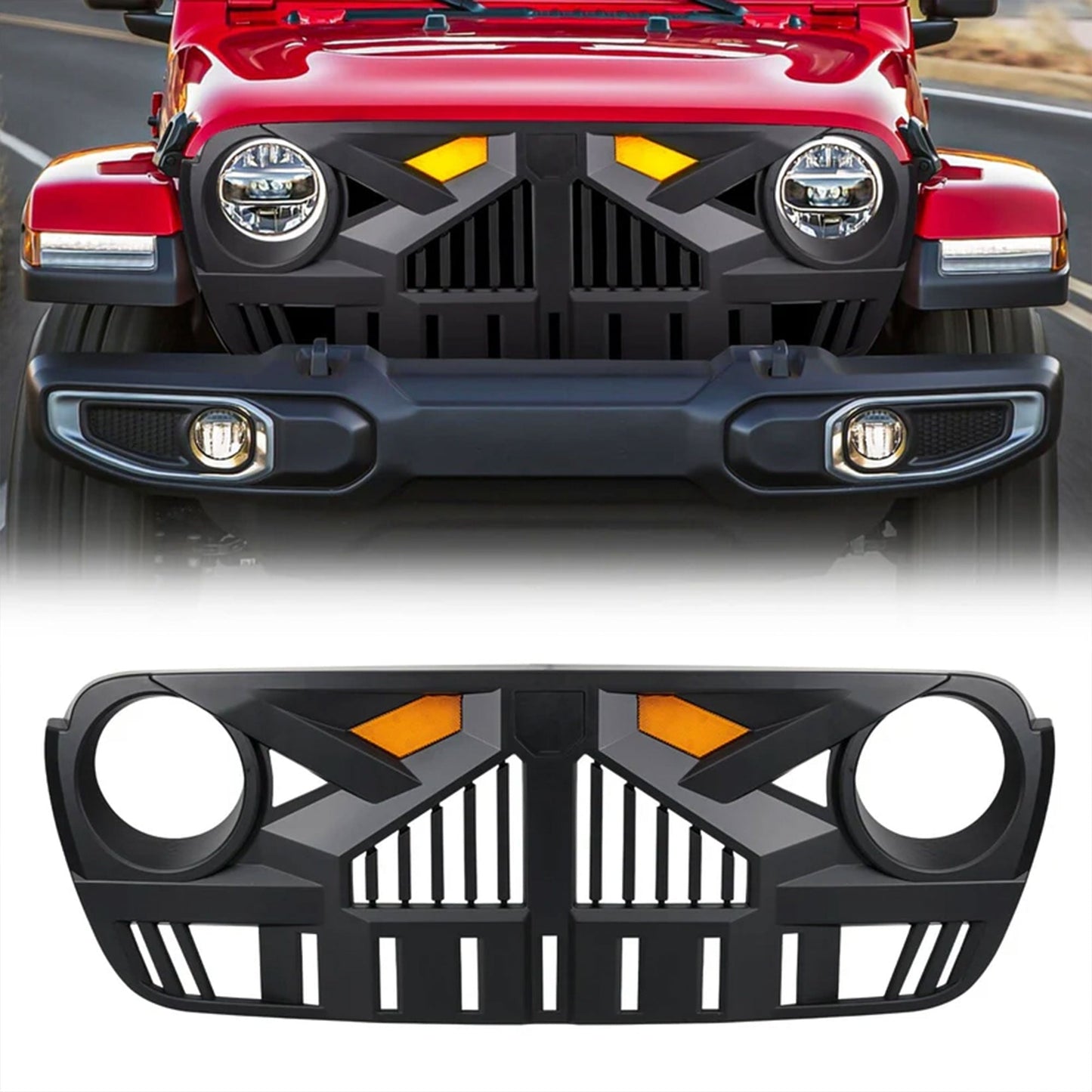 AMERICAN MODIFIED Grille for 2018-2023 Jeep Wrangler JL & Gladiator JT w/Camera - Find Fresh Goods