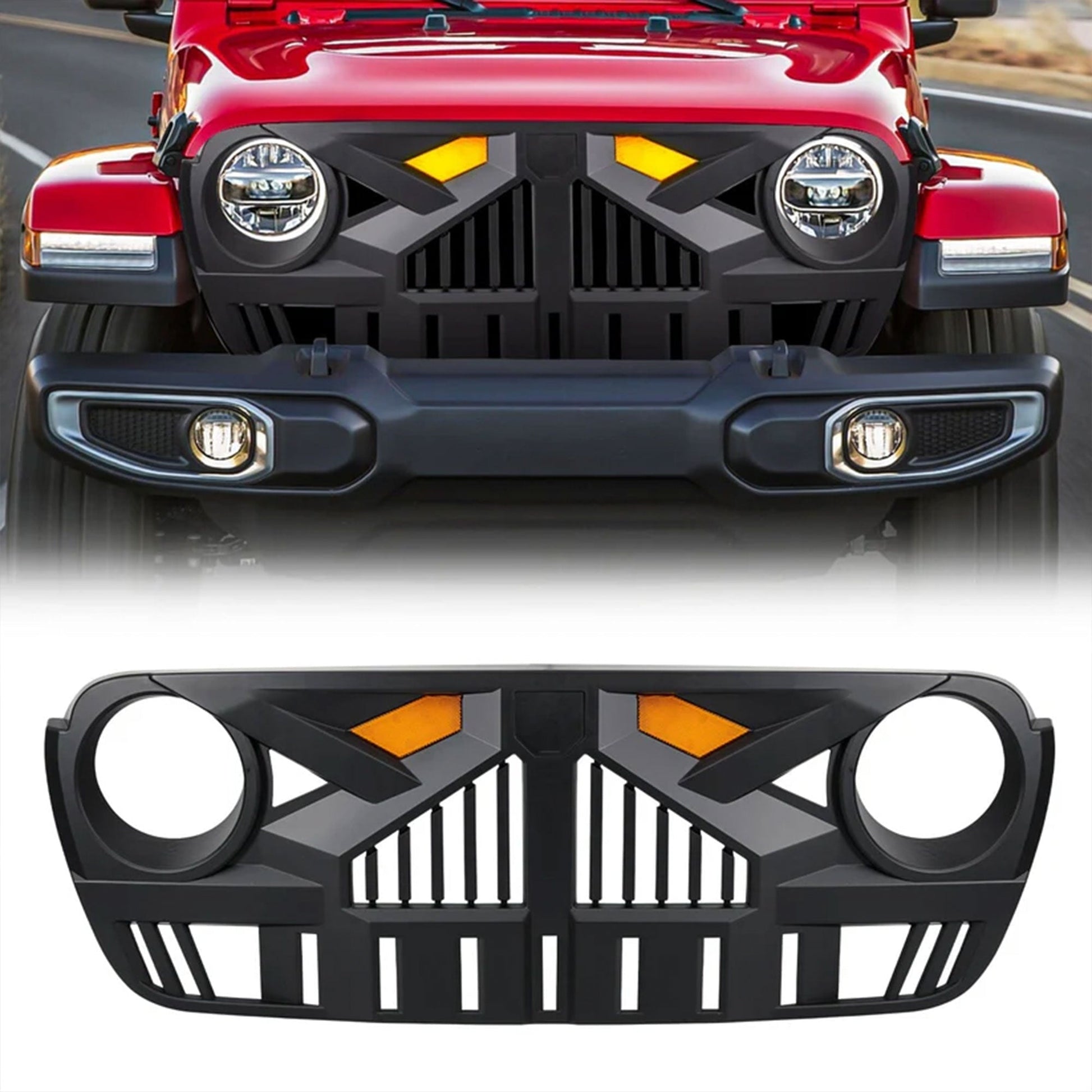 AMERICAN MODIFIED Grille for 2018-2023 Jeep Wrangler JL & Gladiator JT w/Camera - Find Fresh Goods