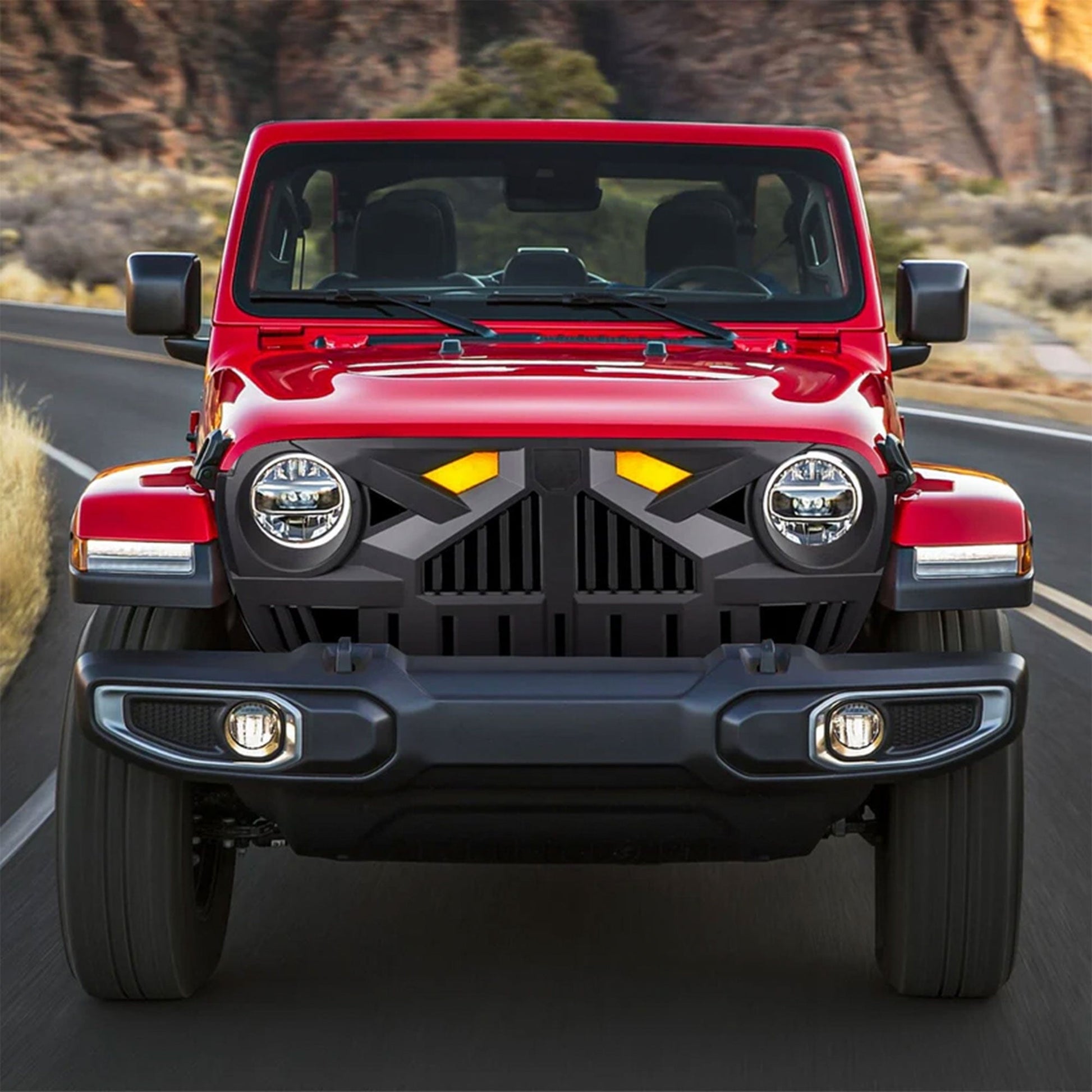 AMERICAN MODIFIED Grille for 2018-2023 Jeep Wrangler JL & Gladiator JT w/Camera - Find Fresh Goods