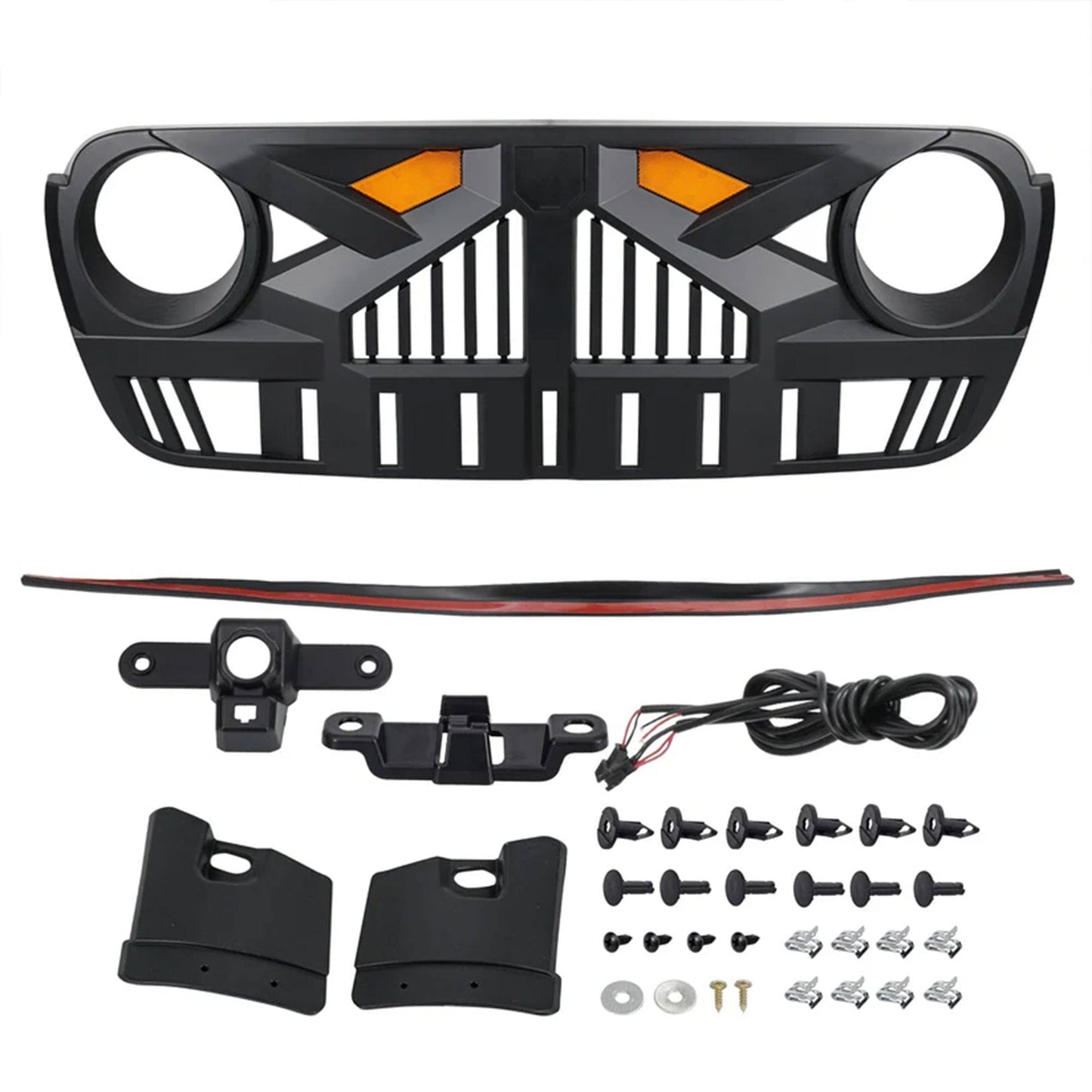 AMERICAN MODIFIED Grille for 2018-2023 Jeep Wrangler JL & Gladiator JT w/Camera - Find Fresh Goods