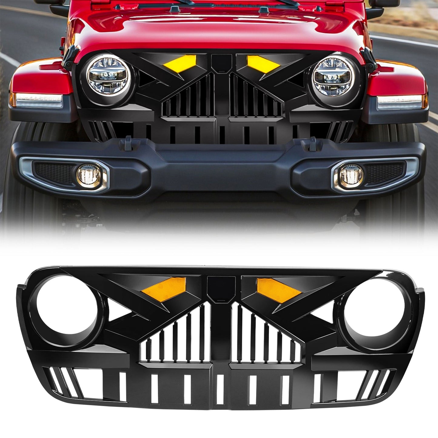 AMERICAN MODIFIED Grille for 2018-2023 Jeep Wrangler JL & Gladiator JT w/Camera - Find Fresh Goods