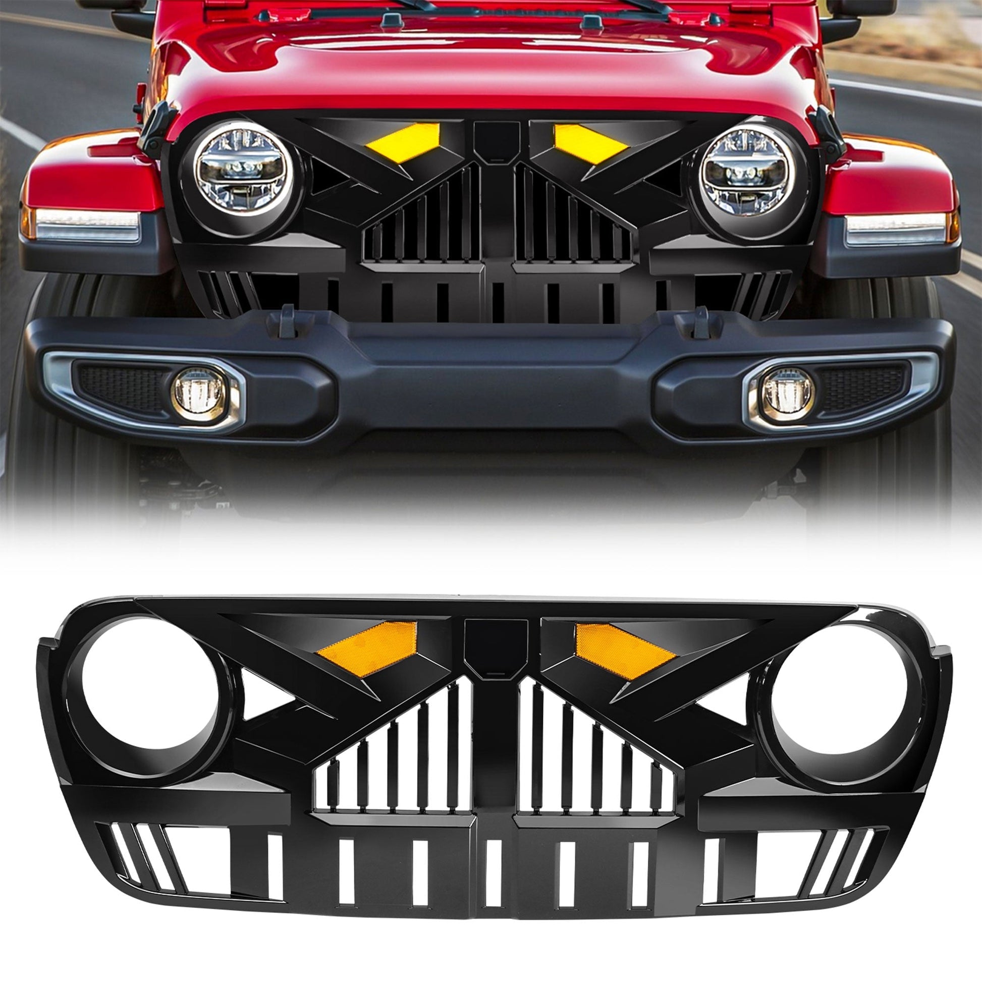 AMERICAN MODIFIED Grille for 2018-2023 Jeep Wrangler JL & Gladiator JT w/Camera - Find Fresh Goods