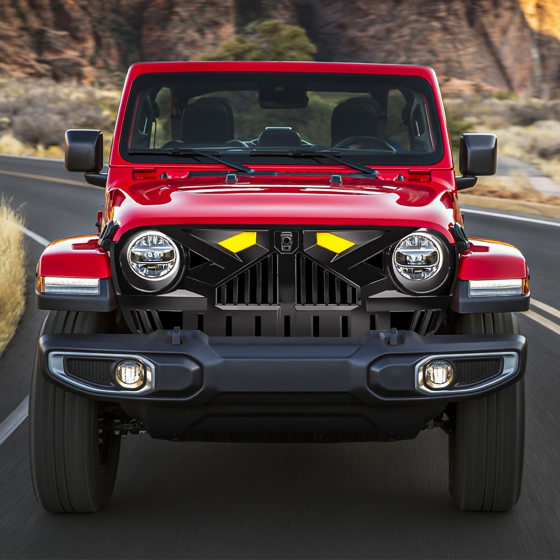 AMERICAN MODIFIED Grille for 2018-2023 Jeep Wrangler JL & Gladiator JT w/Camera - Find Fresh Goods