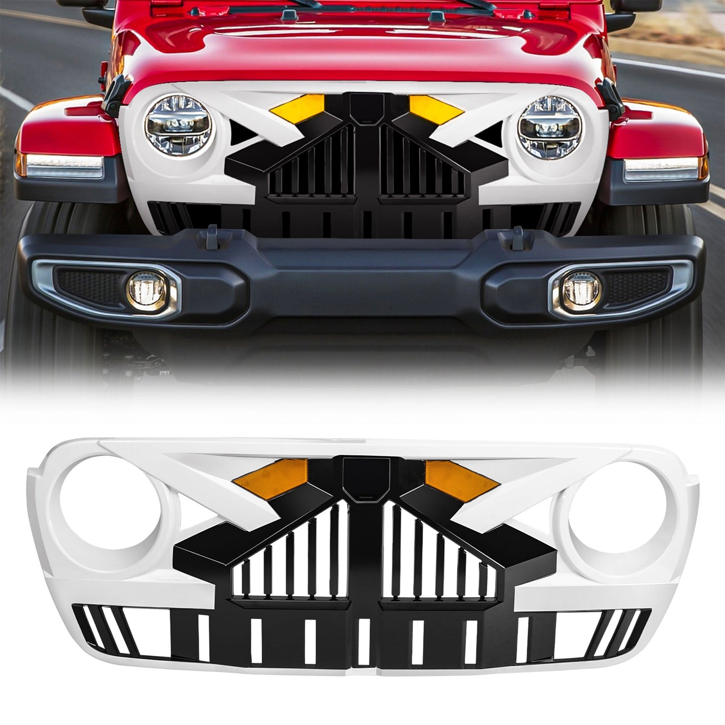 AMERICAN MODIFIED Grille for 2018+ Jeep Wrangler JL, 2020+ Gladiator JT w/Camera - Find Fresh Goods