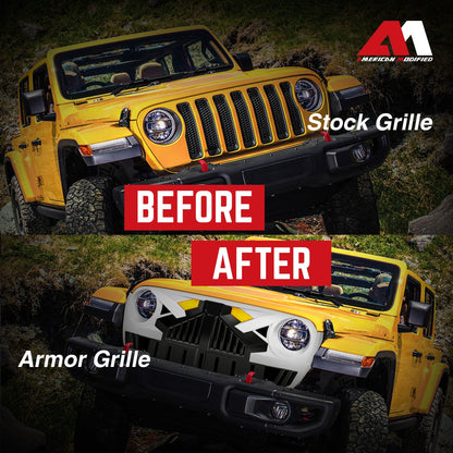 AMERICAN MODIFIED Grille for 2018+ Jeep Wrangler JL, 2020+ Gladiator JT w/Camera - Find Fresh Goods