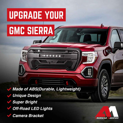 AMERICAN MODIFIED Grille w/Lights for 2019-2021 GMC Sierra 1500 Base, SLE, & SLT