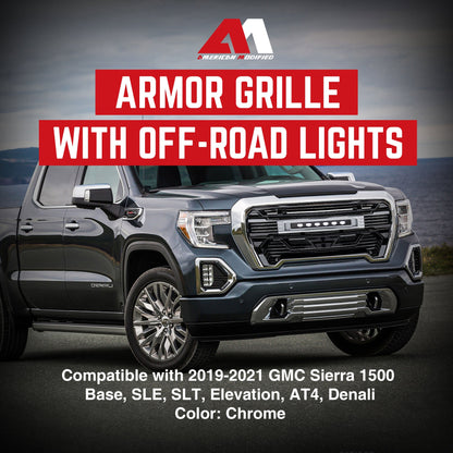 AMERICAN MODIFIED Grille w/Lights for 2019-2021 GMC Sierra 1500 Base, SLE, & SLT - Find Fresh Goods