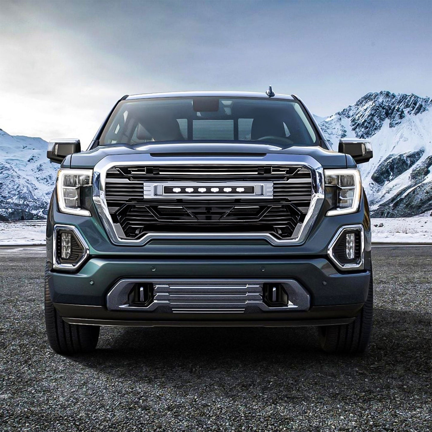 AMERICAN MODIFIED Grille w/Lights for 2019-2021 GMC Sierra 1500 Base, SLE, & SLT - Find Fresh Goods