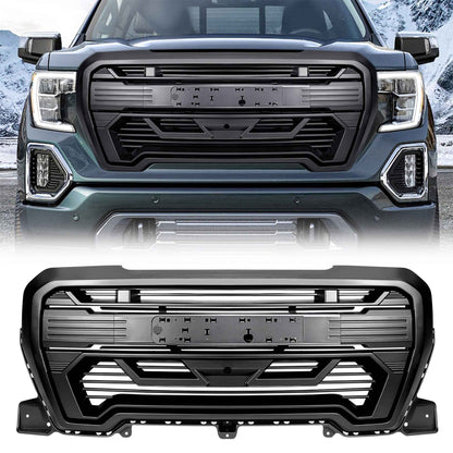 AMERICAN MODIFIED Grille w/Emblem Base, 2019-2021 GMC Sierra 1500, Matte Black