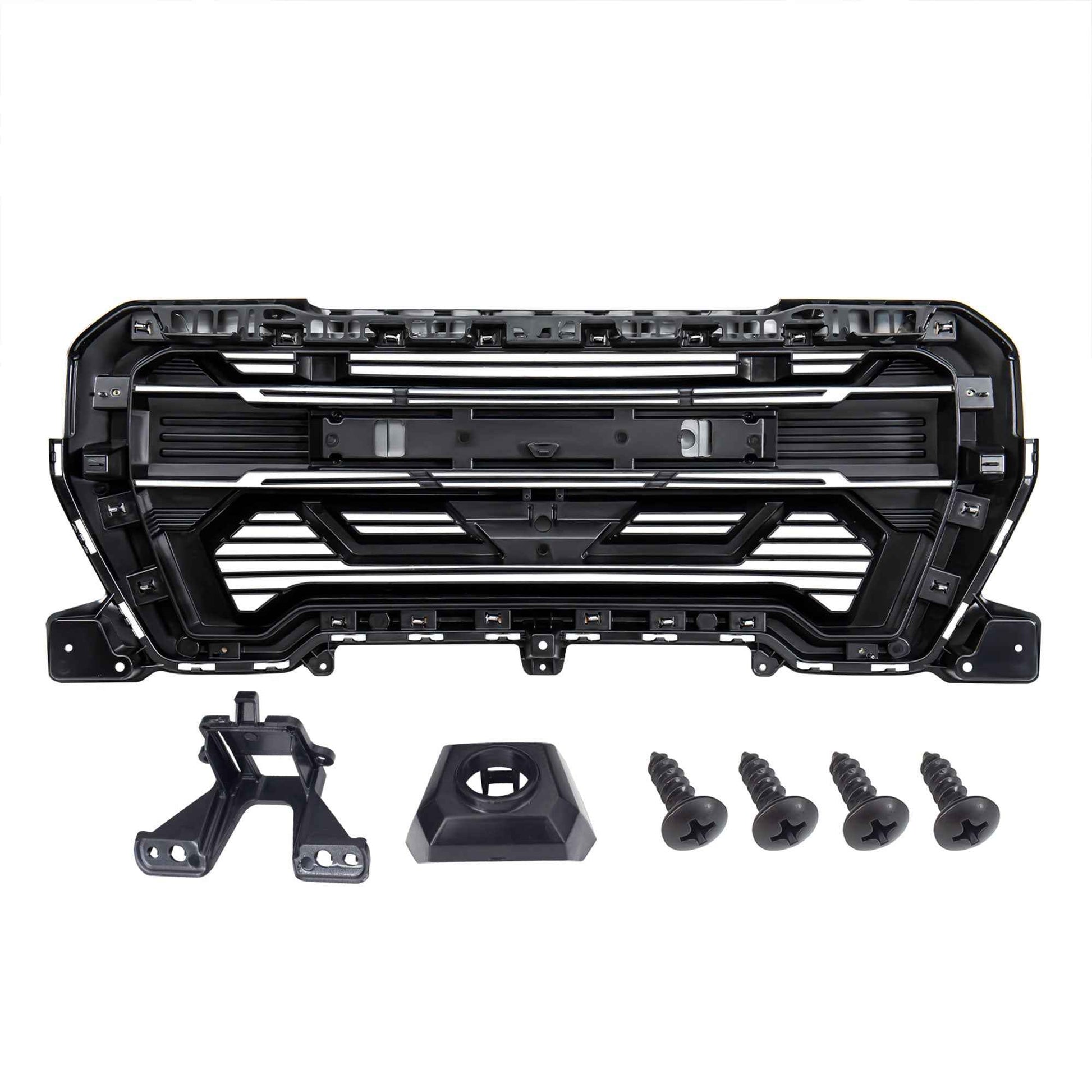 AMERICAN MODIFIED Grille w/Emblem Base, 2019-2021 GMC Sierra 1500, Matte Black