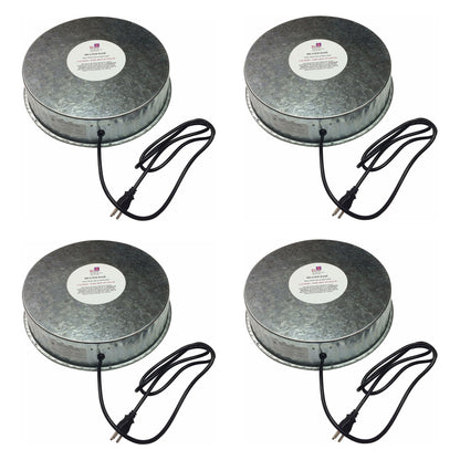 Farm Innovators 125W Heated Base for Metal Poultry Founts, 4 Pack, Metallic