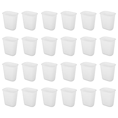 Sterilite 3 Gallon Rectangular Wastebasket Small Home Trash Bin, 24 Pack, White