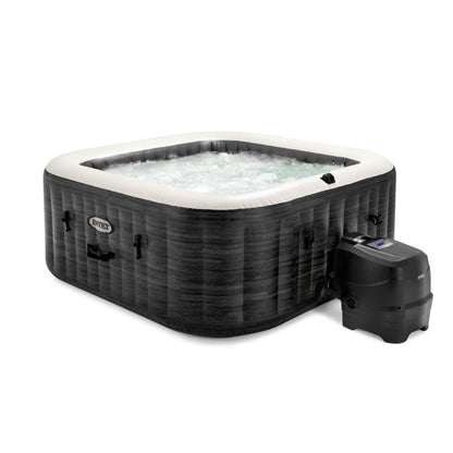 Intex PureSpa Greystone Deluxe Spa Set, 170 Bubble Jet Hot Tub with Cover, 77"x28"
