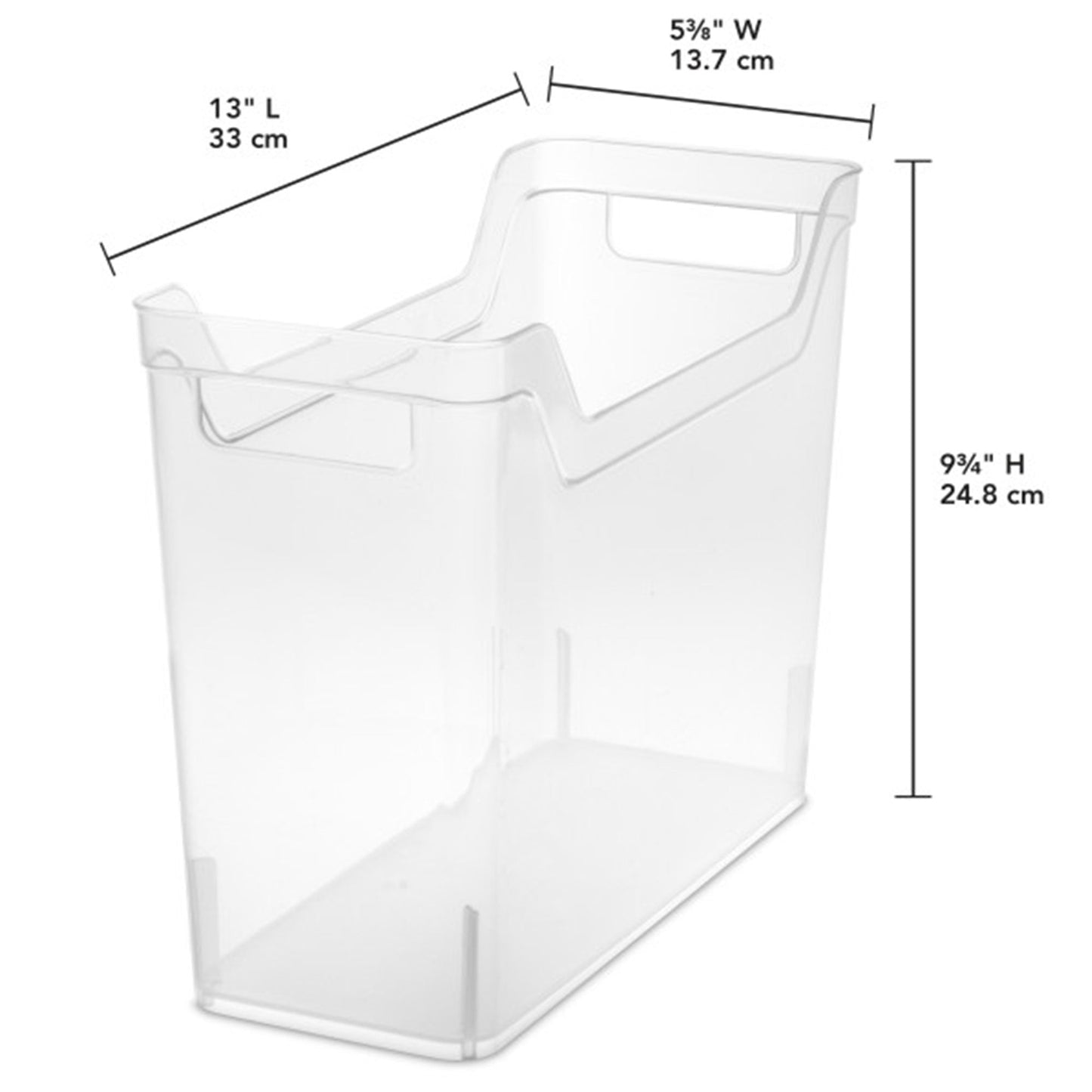 Sterilite Narrow Shelf Home Storage Organizing Plastic Container, 6 Pack, Clear