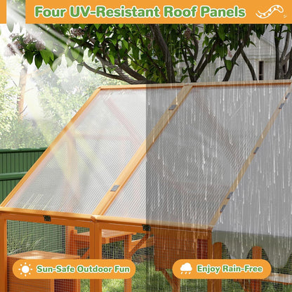 COZIWOW Large Catio Outdoor Cat Enclosure w/Cover, Window, 53.5 sq ft, Orange