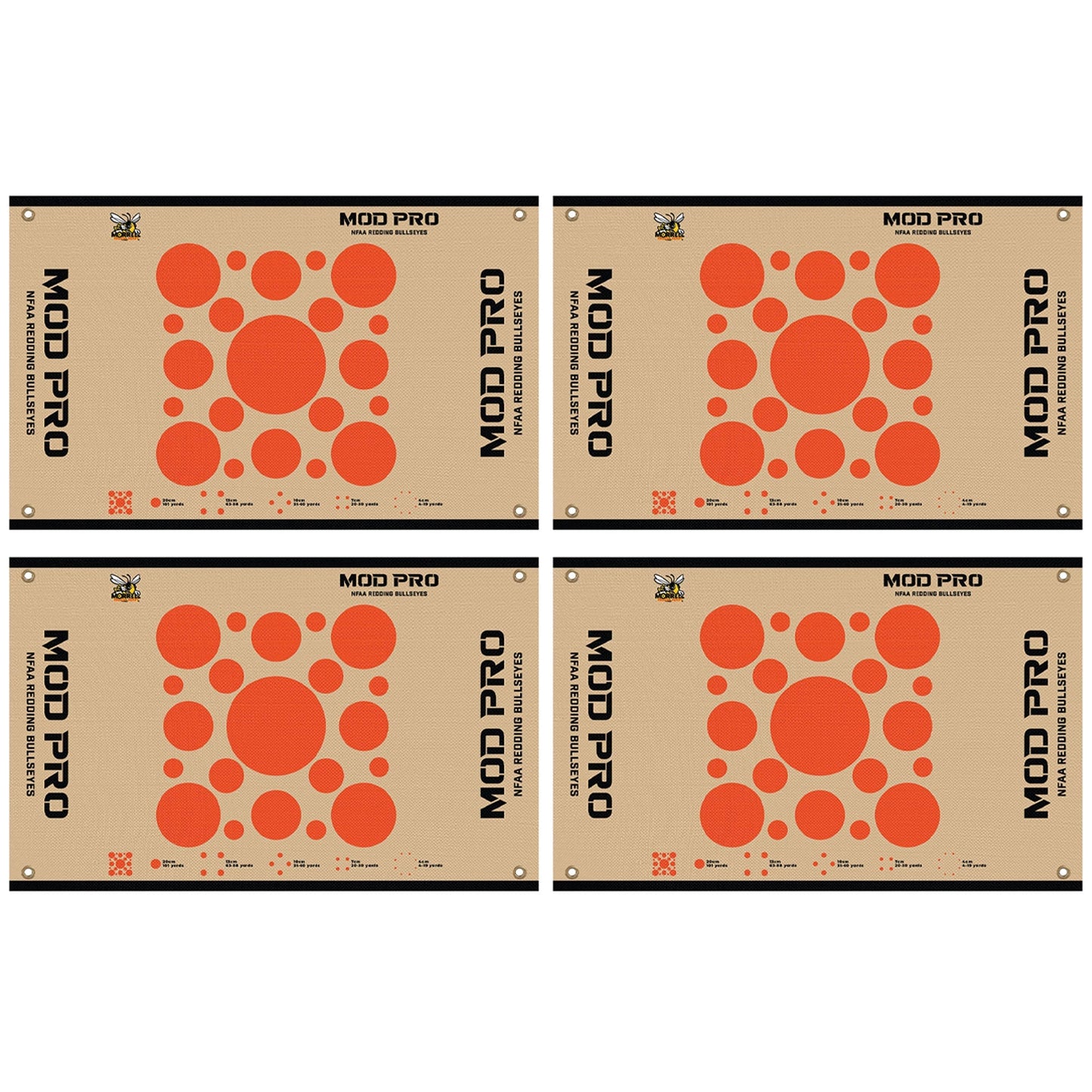 Morrell Yellow Jacket MOD Pro Redding NFAA Bullseyes Wrap w/ Hook & Loop, 4 Pack