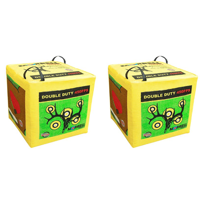 Morrell Double Duty 450 FPS 4 Sided Cube Field Point Archery Bag Target, 2 Pack