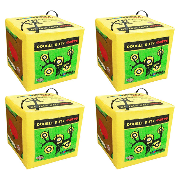 Morrell Double Duty 450 FPS 4 Sided Cube Field Point Archery Bag Target, 4 Pack