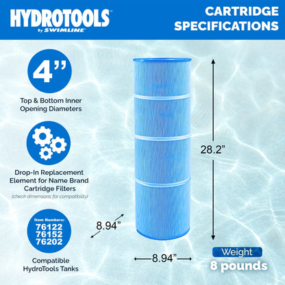 Swimline HYDROTOOLS Ultra Pool Replacement Cartridge Filter, 200 Sq. Ft., Blue