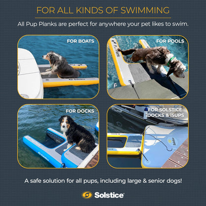 Solstice Original Inflatable Pup Plank Dog Float Floating Ramp Ladder for Pools