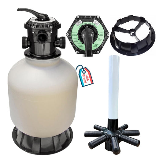 HYDROTOOLS by Swimline 16 Inch Sand Filter Combo w/ Stand, 100 Pound Capacity